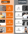 Comparison chart showing features of breathable magnetic screen mesh for front and sliding doors against other products