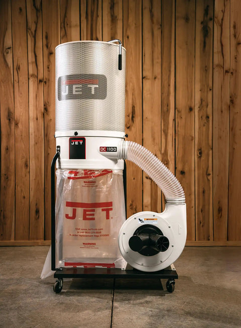 Vortex Cone Dust Collector With 2 Micron Canister Filter And 1.5 HP Motor, Dual Voltage 115 230V Single Phase in workshop setting