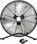 Heavy Duty 20 Inch High Velocity Floor Fan With Three Speeds And 4600 CFM For Industrial Shops Garage And Warehouse Use Portable Metal Grill With Built In Handle UL Listed