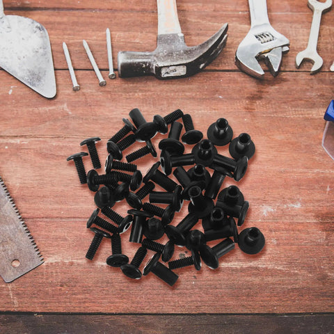 20 Piece Black Iron Socket Design Screws And Nuts Set For DIY Furniture Projects Including Chairs And Tables With Easy Tightening