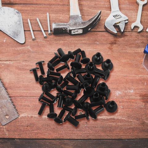 20 Piece Set Black Socket Button Head Cap Screws With Nuts For Cabinets And Chairs No Slip Lock Keeps Screws Tight And Solid Connection