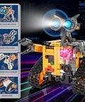 Close-up of Rad 4 In 1 Robotic Building Kit with WALL robot, showing head swing, hand rotation, and gear linkage details.