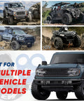 Beefed Up Off Road Recovery Kit With 3 Inch By 8 Foot Tree Saver Strap, 3/4 Inch D Ring Shackles, 10 Ton Snatch Block Pulley, And Storage Bag For Truck SUV ATV 4x4, fit for multiple vehicle models