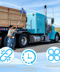 Person using Rugged Edge Protector Handle Pole With Sponge Grip, V Shaped Corner Guards on flatbed truck cargo