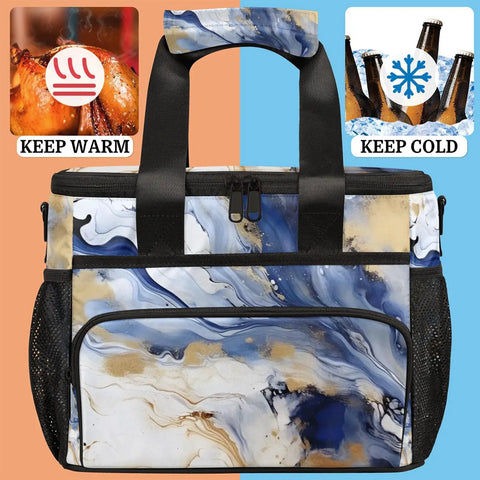 Colorful insulated picnic backpack with large capacity lunch bag for on the go meals, keeps food fresh for picnics, beach and office.