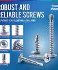 Versatile Sheet Metal Screws Kit With 155 Self Tapping Tek Screws In Six Sizes From Half Inch To Two Inches Zinc Plated