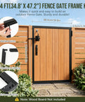 Beefy Heavy Duty 3x4 Ft Fence Gate Frame Kit In Galvanized Steel Anti Sag Design For Outdoor Use Built To Last Rust Resistant And Weatherproof Easy Install Strong Gate Support For Long Lasting Fencing, installed on a wooden yard gate