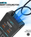 300W Car Power Inverter 12V To 110V DC To AC Converter With Fast Usb Charging Ports showing smart cooling fan features.
