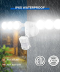 Ultra Bright 45W 6000LM Motion Sensor Outdoor LED Flood Lights 5000K Daylight 600W Equiv Waterproof in rain, mounted outside