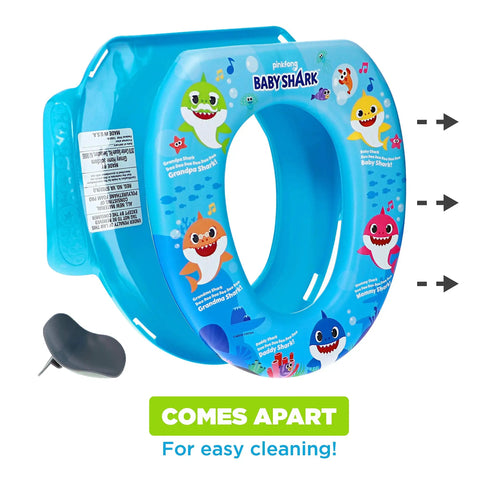 Baby Shark Soft Potty Training Seat With Hella Comfy Cushion And Secure Grip Handles Smooth Bathroom Transition For Toddlers Durable Non Slip Platform Easy To Clean