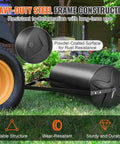Tow Behind Lawn Roller 400 Lb Sand Or Water Filled Yard Roller With LLDPE Drum And Steel Frame by tractor on grass