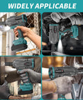 Professional Cordless Impact Wrench 1/2 Inch Brushless Motor 950 Ft Lbs shown in various applications around workshop.