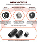 Detailed view of components in 3/8 Inch Push To Connect Tee Air Line Fittings Kit With Quick Connect Pneumatic Fittings For Air Hose, Durable 10 Pack.