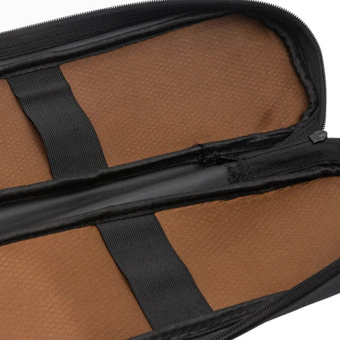 Interior view of Rugged Waterproof Sword Case With Padded Lining And Shoulder Strap, featuring straps and solid padded lining.