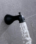 Single Handle Anti Scald Tub And Shower Faucet With 9 Inch Showerhead And 14 Inch Arm And Spout Matte Black Finish, water flowing