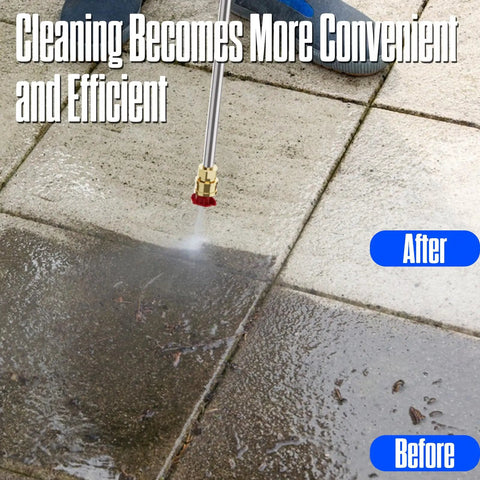 Badass 4800 PSI Electric Pressure Washer with 4 Quick Connect Nozzles and Foam Cannon cleaning patio surface.