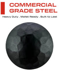 Top Shelf Matte Black Clavo Nails 50 Pack 1.5 Inch Decorative Studs For Upholstery Tacks Rustic Barn Door Hardware And Custom Furniture Restoration Work, close-up of steel ball with textured surface.