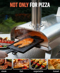 12 Inch Dual Fuel Outdoor Pizza Oven Portable Pellet And Gas Fueled Wood Fired Pizza Maker with stone grilling salmon fillet