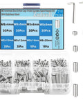 Industrial Grade M5 Hex Set Screws In 304 Stainless Steel With Internal Hex Drive Headless Cup Point 210-Piece Assortment