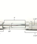 Heavy Duty Trailer Hitch Lock 5 By 8 Inch Receiver Pin With Two Keys Chrome Finish, showing detailed measurements.