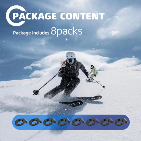 M6 Wedge Lock Washers Stainless Steel 8 Pack Snowboard Binding Hardware Anti Loosening Mount Kit displayed on snowy slopes.