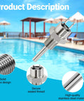 Heater Thermistor Replacement Sensor 42001-0053S with stainless steel housing, shown poolside for Pentair Sta Rite heaters.