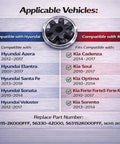 Compatible vehicles list for Flexible Steering Coupler Replacement 563152K000FFF, showing applicable Hyundai and Kia models.