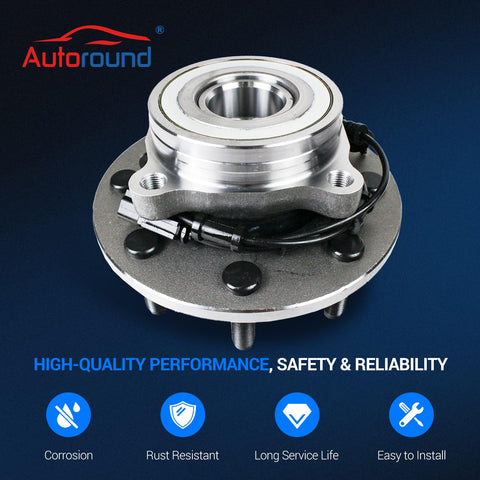 Front Wheel Bearing And Hub Assembly 8 Lug 4WD With ABS Pair For Dodge Ram 1500 2500 3500 2006 To 2008 metal assembly