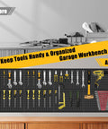 Heavy Duty Metal Pegboard Panels 10 Pack For Garage And Garden Tool Storage 16x12 Inch Steel Pegboard With Tools Installed