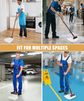 Workhorse Heavy Duty Commercial Wet Mop With Adjustable 39 To 51 Inch Stainless Steel Handle Looped End Mop Head in use on various floors