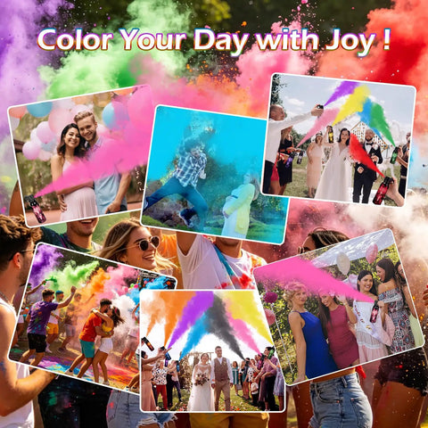 Vibrant Yellow Smoke Bomb Powder Cannon For Gender Reveal Parties And Baby Showers Super Hype For Making Epic Photo Moments Safe Trigger Pull Ready Two Pack used during colorful celebrations.