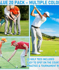Golfers using 20 Pack Plastic Golf Tees With Soft Rubber Top, 3.25 Inch Tees That Cut Friction And Side Spin, Durable Plastic Construction
