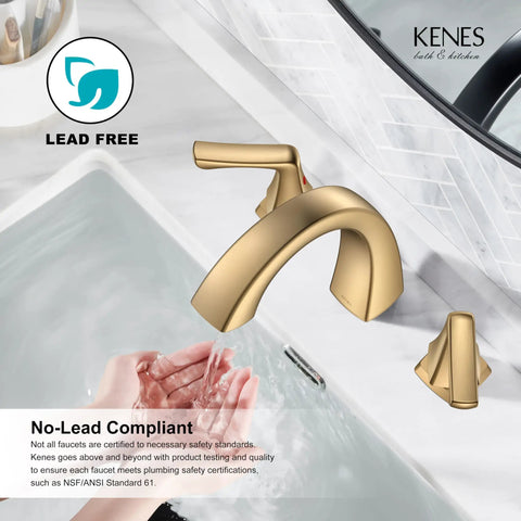 Top Notch Champagne Bronze Widespread Bathroom Faucet Three Hole Sink Tap With Dual Flow Spray Valve And Lead Free Design For Hassle Free Setup And A Smooth Finish That Really Delivers