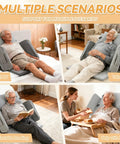 Cyanvine Electric Lifting Backrest For Bed With Remote Control, Adjustable Power Recliner showing multiple scenarios for use.