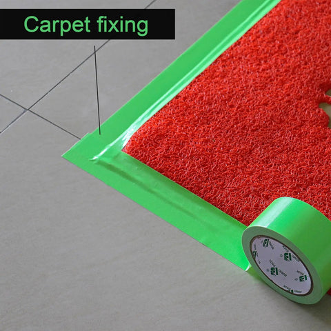 Green Heavy Duty Duct Tape 9 Mil Thick, 1.88 Inch Wide, 30 Yards Per Roll, Industrial Grade Waterproof Tape For Packing And Repairs, Strong Sticky Utility For Concrete, Wood, Glass, Metal, Plastic, 2 Rolls Total 60 Yards carpet fixing on tile floor