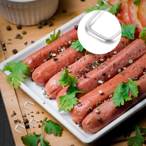 Bulk 4000 Piece Aluminum U Shaped Sausage Casing Clips And Nail Clippers For Rapid Batch Production Fast Changeover Tools on sausages.