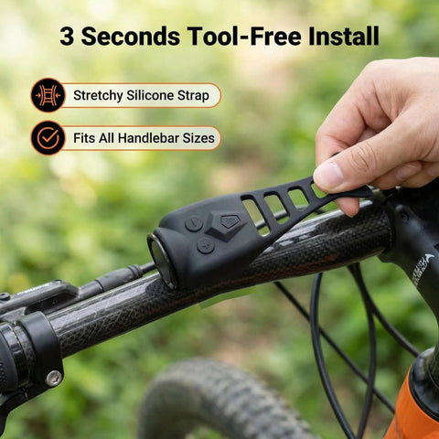 120dB Loud As Heck Bike Horn Electric Ebike Bell USB C Rechargeable Waterproof With Universal Mount For Bike Motorcycle Or Scooter 4 Funny Tones And 5 Volume Settings Compact Easy Install