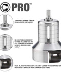 Tenon Cutter For Log Furniture Half Inch Diameter Pro Series with dual blades and threaded shank, machined aluminum billet.