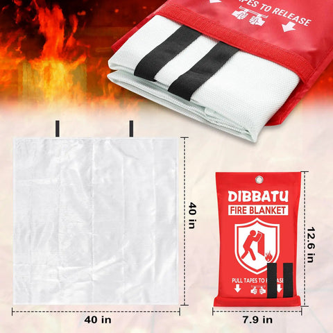 Emergency Fire Blanket For Home And Kitchen Must Have Fire Safety Gear For Kitchen Fireplace Grill BBQ Camping Car Office And Backyard Quick Safe Fire Suppression And Peace Of Mind