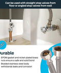 16 Inch Stainless Steel Braided Toilet Water Supply Line With 7/8 Inch Ballcock Outlet And 1/2 Inch FIP Inlet installation view
