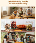 No Fuss Big Batch Stainless Steel Food Dehydrator With 10 Removable Racks And True 360 Rotating Drum for easy pet treats and food preservation.