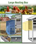 Mobile Chicken Coop With Run Wheels And Waterproof Cover Removable Iron Tray Large Nesting Box Ventilated Sliding Window