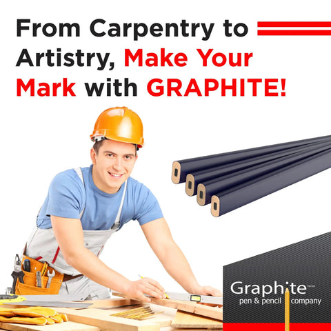 Rugged Graphite Carpenter Pencils That Leave Bold Tracks On Rough Lumber And Power Through Every Jobsite Grind With Hardcore Precision And No Sweat Durability For Woodwork on workbench beside carpenter