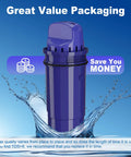 Great value packaging of 3 Pack Water Filter Replacement For Pitchers And Dispensers 4 In 1 Filtration System Cuts Chlorine PFOA PFOS