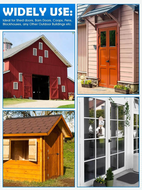 Wide use of Heavy Duty Shed Door T Handle Lock Kit With 4 Keys Tough As Nails Zinc Alloy T Lock On barns, coops, and doors.