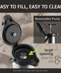 Insulated Stainless Steel Airpot Carafe With Pump 102oz 3L open lid showing large opening and removable pump detail.