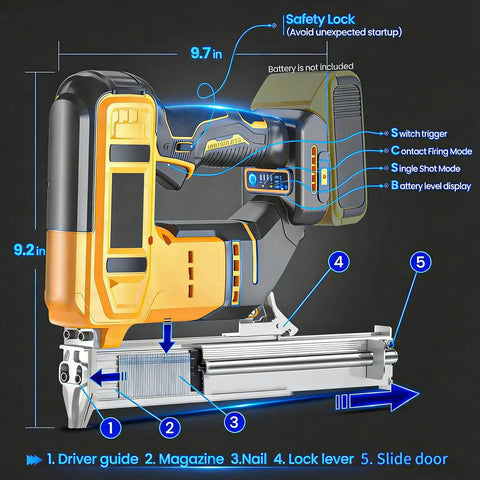 Heavy Duty 18 Gauge Cordless Brad Nailer Staple Gun Combo Smooth Firing 2 In 1 Battery Powered Electric Nailing Tool For Woodworking Trim Cabinetry And Frame Crafts With Zero Hassle Setup No Battery Required Top Shelf Performance