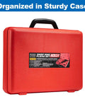 Red storage case for Snap Ring Pliers Set 10 Piece Kit For Internal And External Retaining Rings With Bent And Straight Tips Heavy Duty Automotive Tools
