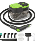 Hakosci 1500W Portable Handheld Steam Cleaner Heats In Just 10 Seconds with accessories and hose for versatile home cleaning.
