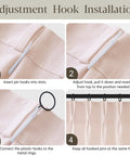 Installation steps for Light Pink Linen Curtains 108 Inch Long, 2 Panels, Pinch Pleat, Semi Sheer Light Filtering For Nursery Baby Girls Bedroom